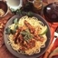 Turkey Cutlets with Soba Noodles and Cilantro-Peanut Pesto